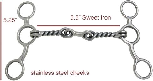 AJ Tack Junior Cow Horse Short Shank Stains Steel Dogbone Bit in Kuwait