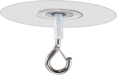 1 Pcs Adhesive Ceiling Hook - Weight-Bearing Stick-On Ceiling Hook, Sticky Ceiling Hook | Drill Free Hanging Ceiling Hook with Safety Clasp, Water Resistant Hooks for Ceiling Plants Chimes in Saudi Arabia