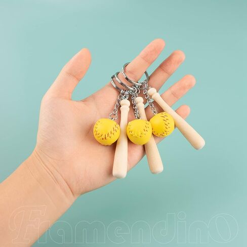 Framendino ، 12 حزمة الخفافيش الخشبية مع ميزة بيسبول مفتاحية المفاتيح الاهتزازات الرنين الرياضية للفريق in Saudi Arabia