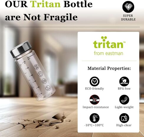 6 Pack Juice Bottles with Caps - Wide Mouth Resuable Clear Plastic Water Bottles for Juicing,Smoothie,Protein, Beverage,Storage Containers,BPA Free,Leakproof Stainless Steel Lid(12 Ounces) in Saudi Arabia