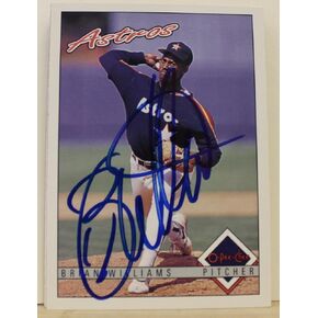 برايان ويليامز هيوستن أستروس تم توقيعه 1993 O-Pee-Chee Card #369. يأتي هذا العنصر مع شهادة أصالة من رياضة السيارات. موقعة - MLB بطاقات البيسبول موقعة in Saudi Arabia