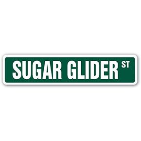Sugar Glider Street Sign Sticker Decal Gliding Possum Marsupial Animal Lover Gift Sticker 2"x8.2" in Saudi Arabia