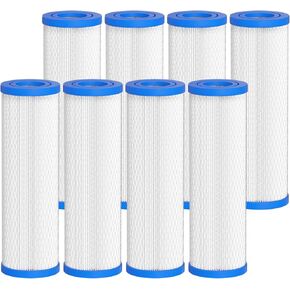 Cold Plunge Water Filter Cartridges, 50 Micron Sediment Filters - 10" Universal Fit (2.5" x 10"), Compatible with Cold Plunge Tubs, Under Sink & Whole House Systems, 8 Pack | Remove Sand, Rust, Debris in Saudi Arabia