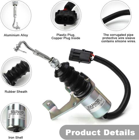 SA-3799-12 Car 12V/24V Fuel Shut off Solenoid Valve 1751ES 7-19007 SA-3742-12 Compatible(24V) in Saudi Arabia