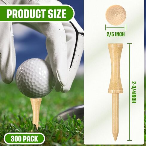 Mudder 300 Pack Step Down Golf Tees Wooden 2-3/4 Inch Bulk Bamboo Golf Castle Tees for Practice Accessories in Saudi Arabia