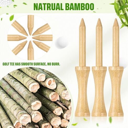 Mudder 300 Pack Step Down Golf Tees Wooden 2-3/4 Inch Bulk Bamboo Golf Castle Tees for Practice Accessories in Saudi Arabia