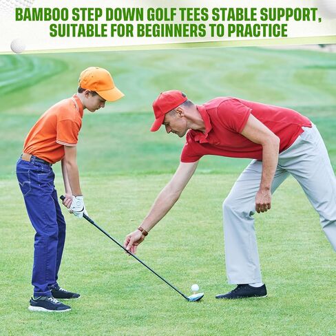 Mudder 300 Pack Step Down Golf Tees Wooden 2-3/4 Inch Bulk Bamboo Golf Castle Tees for Practice Accessories in Saudi Arabia