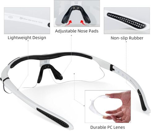 ROCKBROS Pickleball Glasses for Men & Women – ANSI Z87.1 Certified Safety Glasses, UV400 Protection & Interchangeable Strap in Saudi Arabia