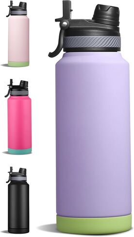 24 oz Insulated Sports Water Bottle with Straw, Vacuum Stainless Steel Water Flask with Handle, Thermal Metal Water Cup Mug with 2-in-1 Lid, Black in Saudi Arabia