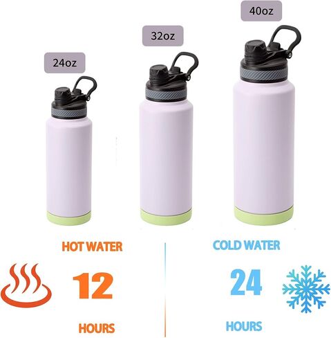 24 oz Insulated Sports Water Bottle with Straw, Vacuum Stainless Steel Water Flask with Handle, Thermal Metal Water Cup Mug with 2-in-1 Lid, Black in Saudi Arabia