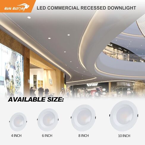 10 بوصة مصفرة LED LED مع J-Box ، وقابل للتعديل 22/29/37.5W ، 3 ملون 3000K-5000K ، 120-277V ، 0-10 فولت قابلة للضوء ، IC مصنفة ، LED LED ، UL & ENERGER in Saudi Arabia