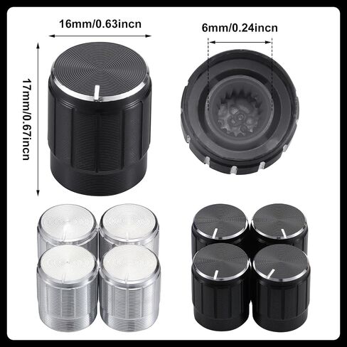 kingdder 8 pcs مصباح الأرضية dimmer مفتاح التحكم في مقبض الروتاري مصباح مقبض استبدال مفتاح مفتاح الطاقة الدوار ، 15 × 15mm in Kuwait
