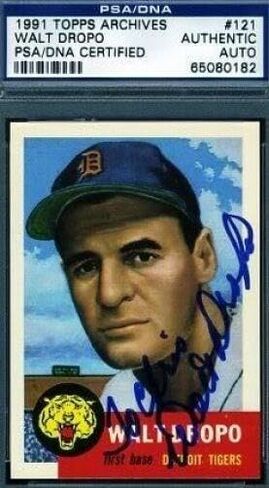 Walt Dropo Signed Psa/dna 1953 1991 Topps Archives Autograph Authentic - Baseball Slabbed Autographed Cards in Saudi Arabia