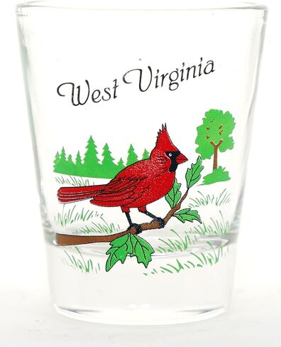 West Virginia Cardinal Scene Shot Glass in Saudi Arabia