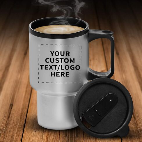 أوفق سفر مخصصة 14 أوقية من الفولاذ المقاوم للصدأ - 10 حزمة - نص مخصص ، شعار - الفولاذ المقاوم للصدأ in Kuwait