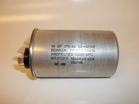 P91P12156K05, 15uf 370vac Motor Run Capacitor, Round Metal Can, 15mfd Start Cap in Saudi Arabia
