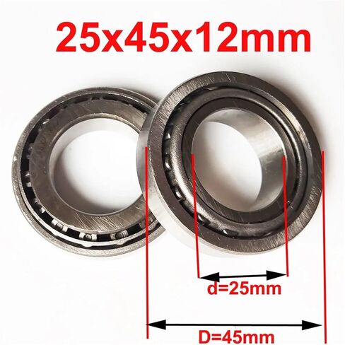 25x45x12 مدبب الأسطوانة تحمل عمود توجيه دراجة نارية الدعم المحمل مخروط + كوب محامل صفوف صف واحد (2pcs) in Kuwait