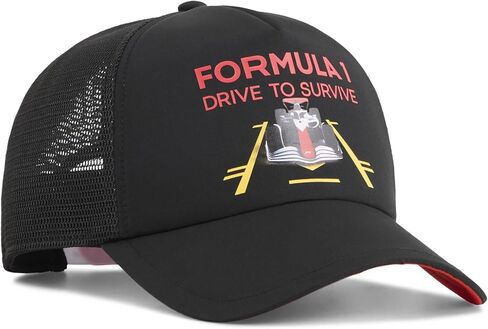 PUMA Formula 1 Drive للبقاء على قيد الحياة قبعة سائق الشاحنة الأسود - حجم واحد يناسب أكثر in Kuwait