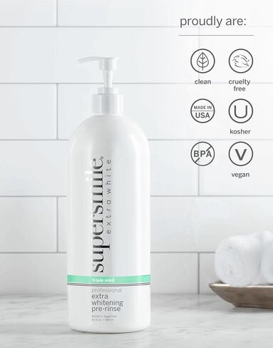 Supersmile Extra Whitening Pre-Rinse - Clinically Formulated Pre-Brush Mouthwash, Cleans and Whitens Teeth in Hard-to-Reach Places - Fresh Breath - Alcohol Free - Sugar Free in Saudi Arabia