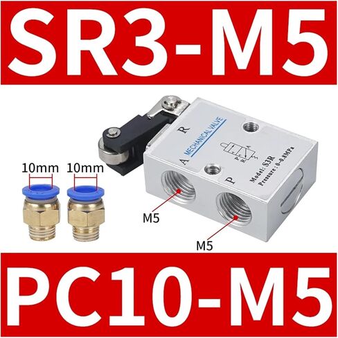 1 قطعة ميكانيكية الصمام S3R-M5 رافعة رافعة ميكانيكية مع M5 "BSP M5 بوصة 3 طريق 2 الموضع (S3R-M5 PC8-M5) in Kuwait