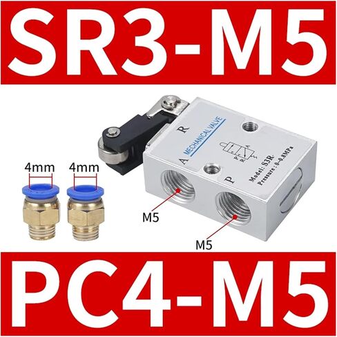 1 قطعة ميكانيكية الصمام S3R-M5 رافعة رافعة ميكانيكية مع M5 "BSP M5 بوصة 3 طريق 2 الموضع (S3R-M5 PC8-M5) in Kuwait