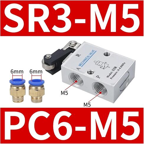 1 قطعة ميكانيكية الصمام S3R-M5 رافعة رافعة ميكانيكية مع M5 "BSP M5 بوصة 3 طريق 2 الموضع (S3R-M5 PC8-M5) in Kuwait