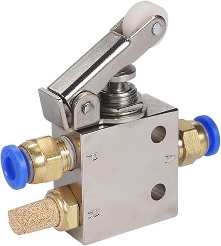 TAC2-31P-34C Exhaust Valve 2-Position 3-Way Roller Lever Mechanical Valve Pneumatic Valve Switch 1/8" Internal Thread with Accessories(8MM) in Kuwait