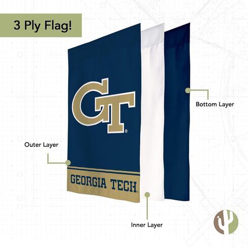Desert Cactus Georgia Tech GT Garden Flag – 19 x 12 inch Georgia Tech Yellow Jackets Banner, For Outdoor Display and Events (Design A) in Saudi Arabia