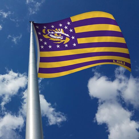 NCAA Rico Industries LSU Tigers Stars & Stripes 3' x 5' Banner Flag Single Sided - Indoor or Outdoor - Home Décor in Saudi Arabia