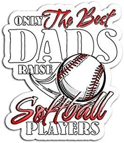 Softball Dad Best Dads Raise Player - Desconser Graphic - Auto والجدار والكمبيوتر المحمول والخلايا وملصق شاحنة للنوافذ والسيارات والشاحنات in Saudi Arabia