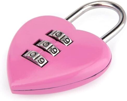 1Pc/Set Pink Love Heart Shape Combination Padlock for Girls Women Locker Lock,Locker Locks with Code,Mini 3-Digit Password Resettable Code Locker Lock for School Pink,Combination Locks in Saudi Arabia