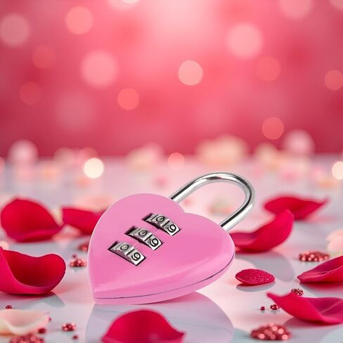 1Pc/Set Pink Love Heart Shape Combination Padlock for Girls Women Locker Lock,Locker Locks with Code,Mini 3-Digit Password Resettable Code Locker Lock for School Pink,Combination Locks in Saudi Arabia