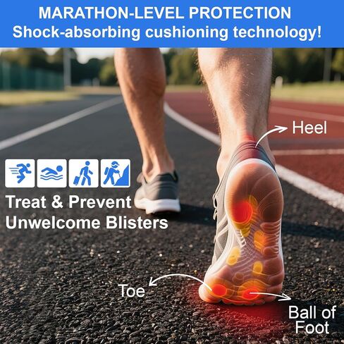Gel Blister Bandages 21Pcs - Multi-Size Pack for Feet & Heels | Waterproof & Sweat-Resistant Cushioning | Secure All-Day Adhesion | Prevents Rubbing & Friction | First Aid for Blisters & Hot Spots in Saudi Arabia