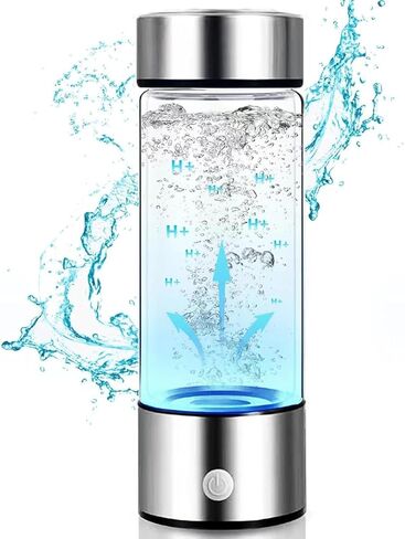زجاجة ماء الهيدروجين-Infuser المحمولة للهيدروجين للترطيب المحسن ، خالي من BPA ، مقاوم للتسرب ، 420 مل/15 أوقية ، مثالية لللياقة والمشي لمسافات طويلة والسفر والاستخدام اليومي (الفضة) in Saudi Arabia