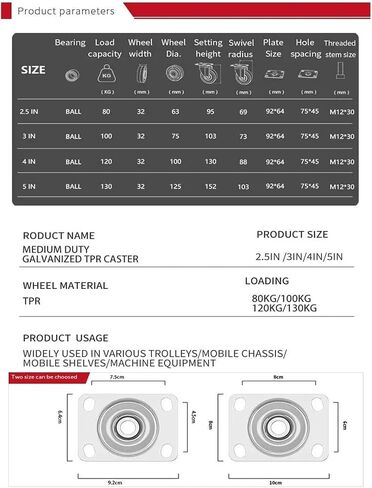 Galvanized Medium-Sized 5-inch Rotating Ball Bearing casters(Plate Swivel) in Saudi Arabia