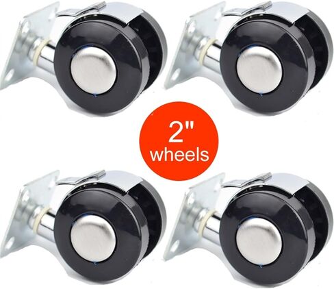 Furniture Caster with Brake 2inch Wheels Alloy Activities Cabinet Bedside Table Shelves Flatbed 4Pcs in Saudi Arabia