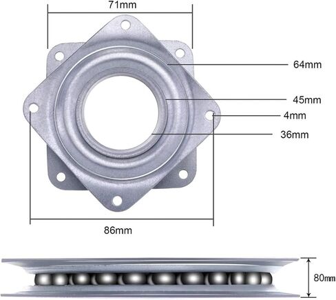 3 Inch Swivel Plates Furniture Turntable Rotary Full Solid Steel Ball Bearing 360 Degrees 2Pcs in Saudi Arabia