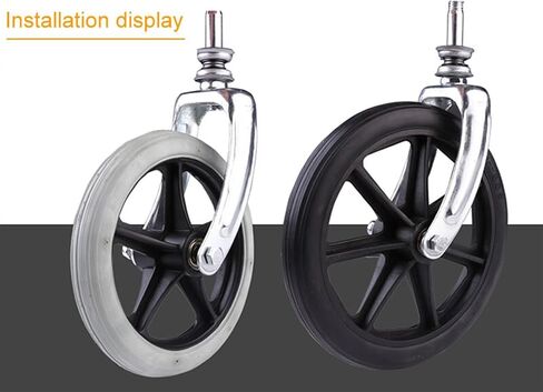 Front Wheel Universal Wheel Polyurethane Solid Tire Wear-resistant 6 Inch 7 Inch 8 Inch 1Pcs(6inch Black) in Saudi Arabia