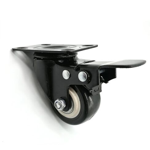 1.5 Inch PU Casters Wheels with Brake Mute Furniture/Trolleys Wheel Industrial Hardware 2Pcs in Saudi Arabia