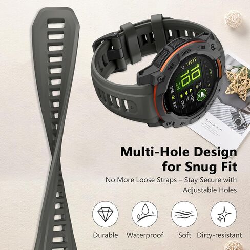 OVERSTEP Watch Band Compatible with Garmin Instinct 3 Solar/Amoled 45mm 22mm Silicone Replacement Strap for Instinct 3 Smartwatches in Kuwait