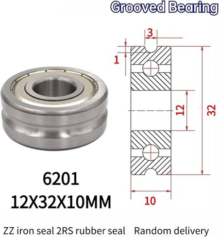 10pcs تقويم عجلة مختلطة على خط مع الأخدود تحمل U 6201 12x32x10mm بكرة U نوع الأخدود (U6201-2-1) in Saudi Arabia