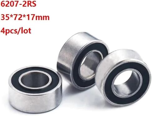 4pcs/lot 6207rs 6207-2rs 6207 2RS Rubber Seal Ball Bearings 35 * 72 * 17mm Ball Groove Ball 35x72x17mm in Saudi Arabia