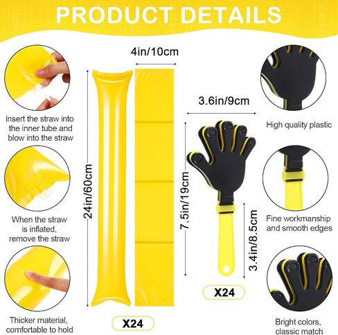 yunsailing 96 pcs noisemakers team spiric accessories for back to school تشمل المصيعين اليدوي المشجعين بوم بوم رعد عصا الحفل الصافرة البلاستيكية لروح أسبوع الرياضة (الأزرق) in Saudi Arabia
