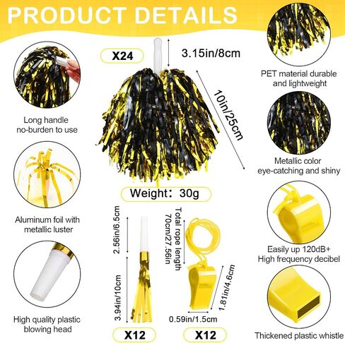 yunsailing 96 pcs noisemakers team spiric accessories for back to school تشمل المصيعين اليدوي المشجعين بوم بوم رعد عصا الحفل الصافرة البلاستيكية لروح أسبوع الرياضة (الأزرق) in Saudi Arabia