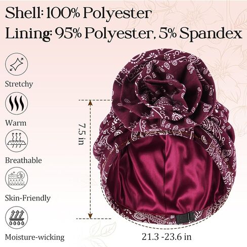 Womens Chemo Headwear Cotton Beanies Satin Lined Bonnet for Sleeping Handmade Flower Turbans for Women in Kuwait