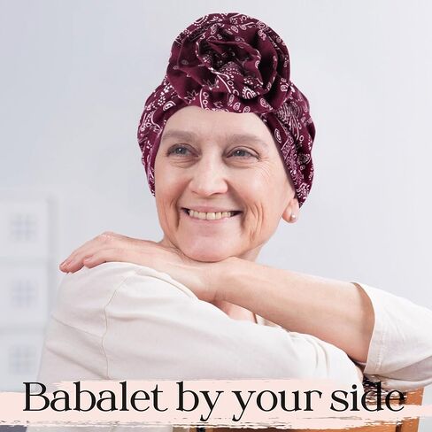 Womens Chemo Headwear Cotton Beanies Satin Lined Bonnet for Sleeping Handmade Flower Turbans for Women in Kuwait