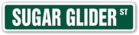Sugar Glider Street Sign Sticker Decal Gliding Possum Marsupial Animal Lover Gift Sticker 2"x8.2" in Saudi Arabia