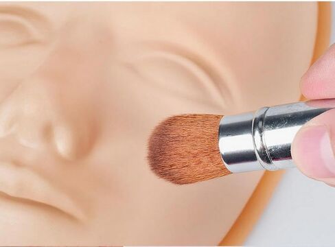 5D Facial Tattoo Practice Skin, Silicone Training Fake Head for Eyebrow Eyeliner Lips Microblading, Semi Permanent Makeup and Tattooing (2 Masks with 1 Base) in Kuwait