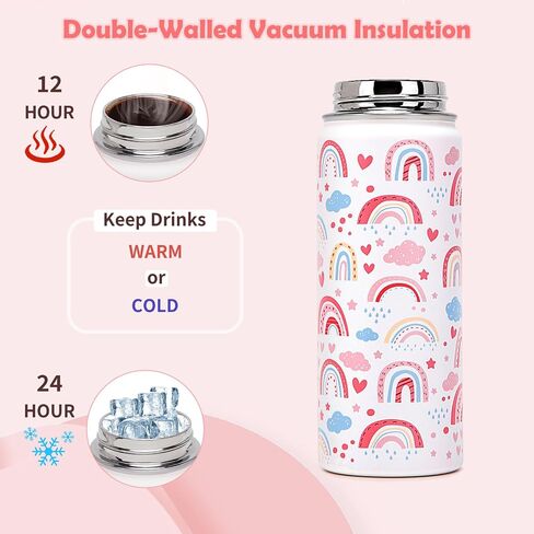 18oz أطفال زجاجة ماء معزولة مع غطاء القش - 18/8 كوب من الفولاذ المقاوم للصدأ كوب BPA خالية من Tumbler Tumbler Double Wall Leak Proof Portable Toddler Bottle (Game+Dinasour1） in Kuwait