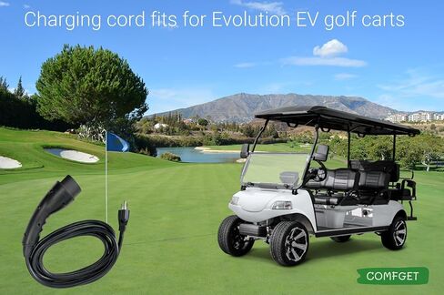 [UL Listed] Golf Cart Charging Power Cord Assembly Fits for Evolution EV, Replaces OEM# 2.04.0620, Heavy Duty Charge Cable Factory Replacement with US Plug (Black 10ft) in Saudi Arabia